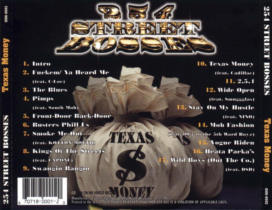 Texas Money by 254 Street Bosses (CD 1998 On My Hustle Records) in 